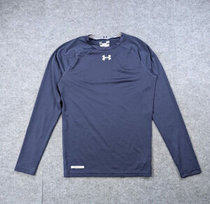 Under Armour Compression Shirt Mens Large Heat Gear Blue Athletic Base Layer Gym